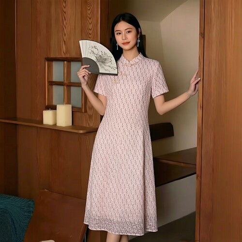 2026夏H海系列 衣佳人折扣女装 珠子盘扣 碎花 修身连衣裙 062
