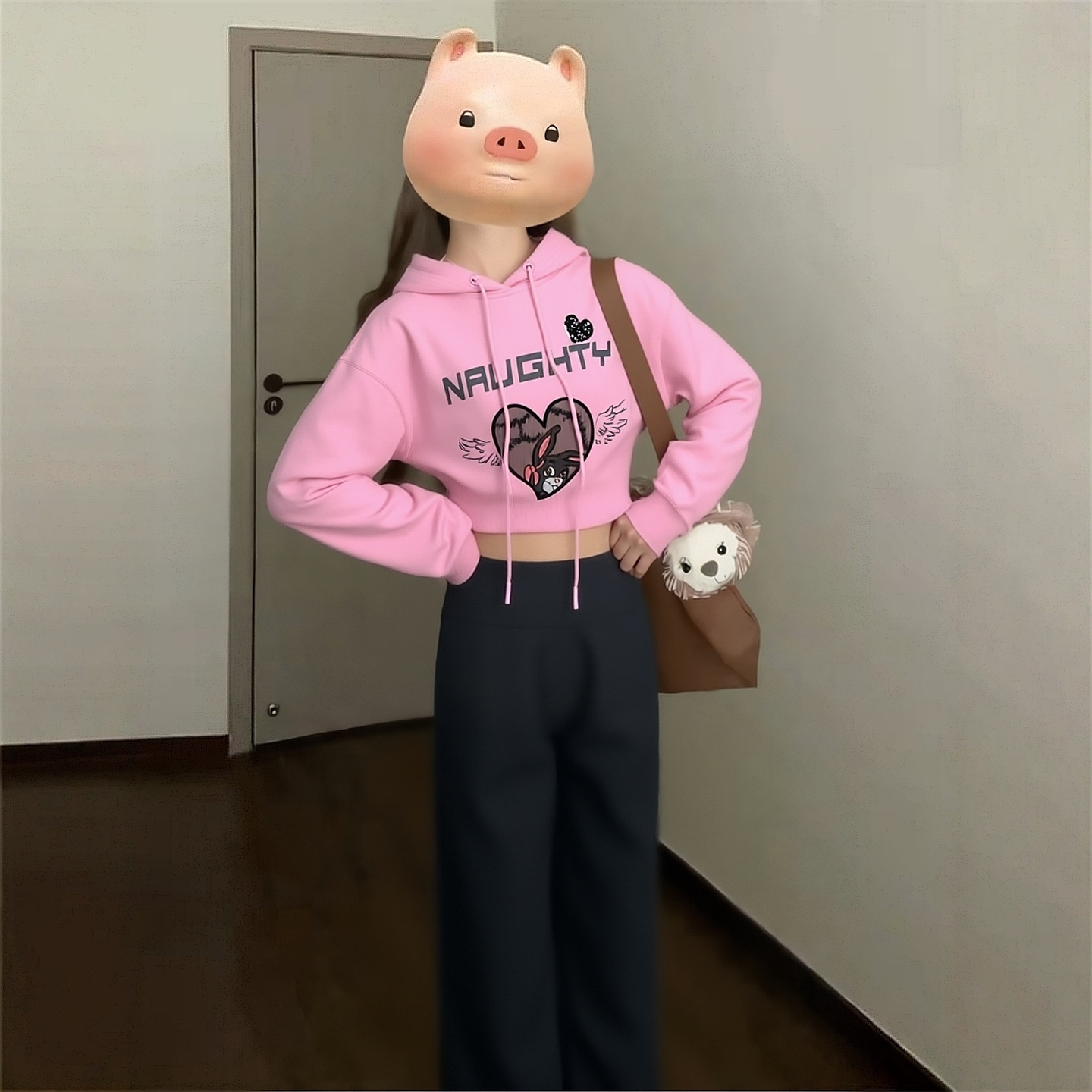 2025冬飘P系列 衣佳人折扣女装 连帽 卡通图案 长袖卫衣 0090