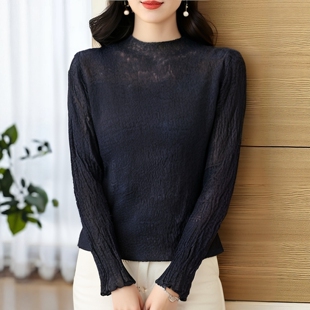 衣佳人折扣大码 上衣 女装 蕾丝打底衫 1325 半高领 2025秋魅M系列