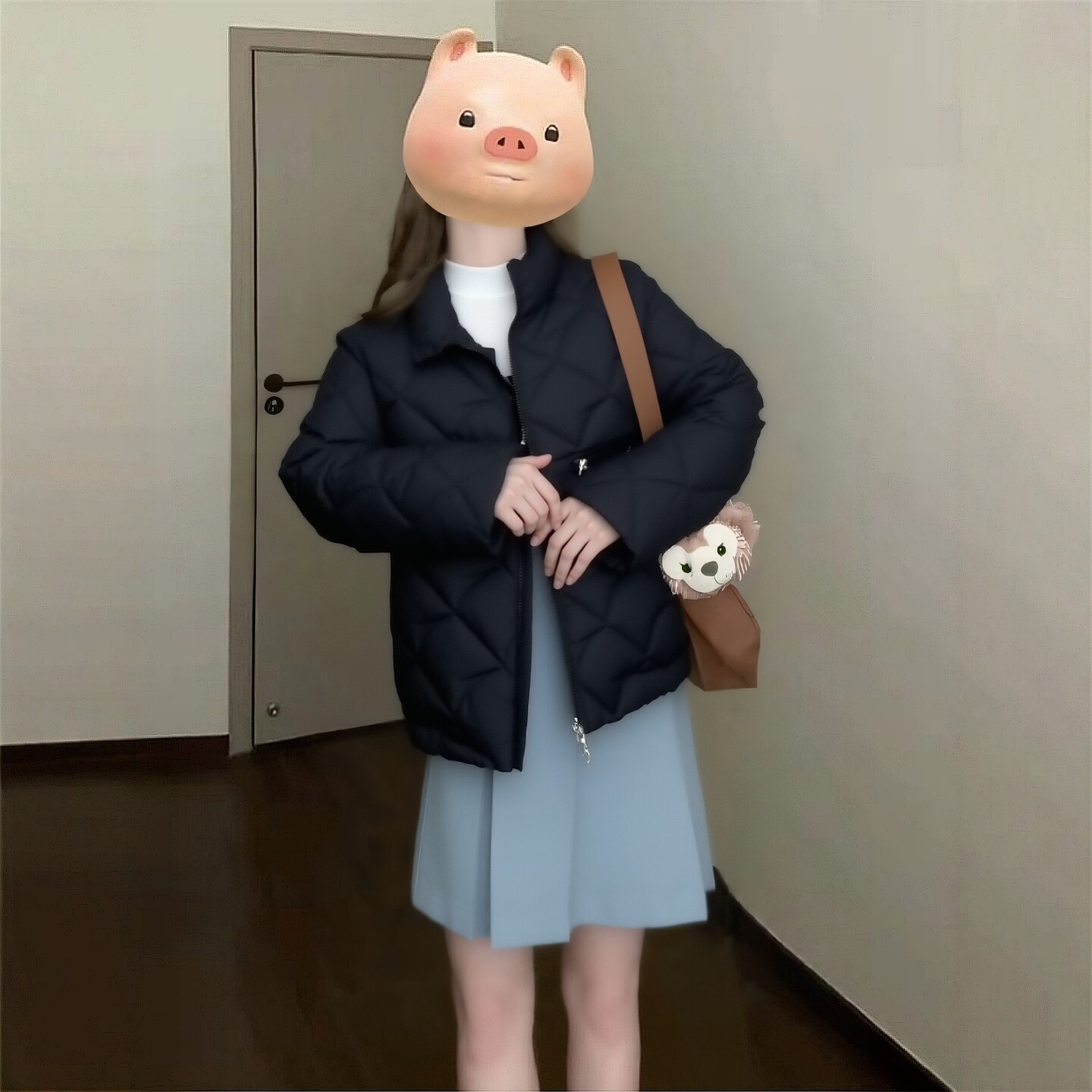 2025冬F0系列1 衣佳人折扣女装 拉链装饰 压格 短款厚实羽绒服 89