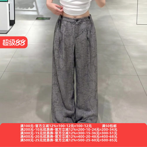 2026夏魅M系列 衣佳人折扣女装 天丝 花纹高级感阔腿裤 2303/2503