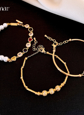 2025冬当季新款 衣佳人折扣 几何圆形珍珠手链轻奢感手环时尚