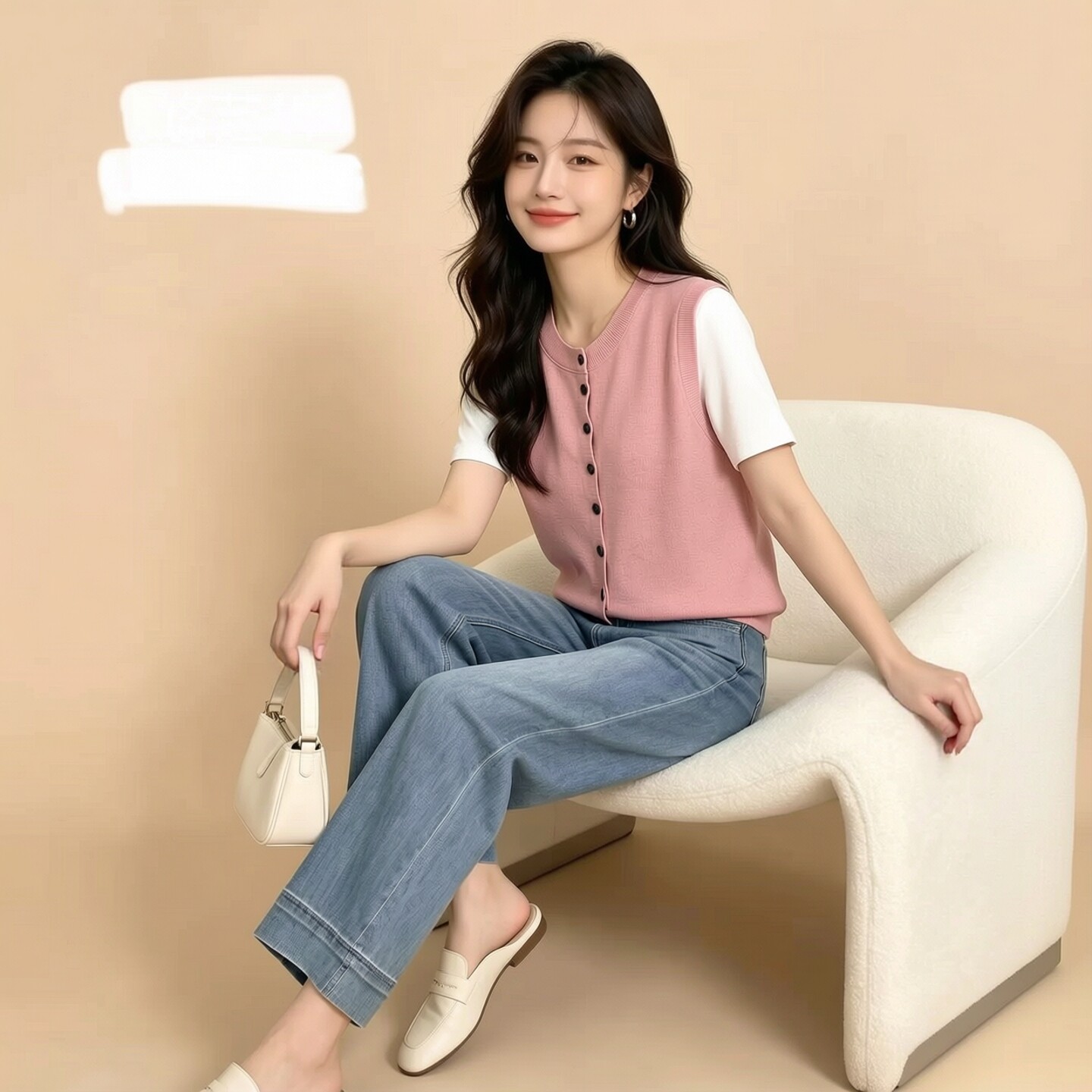 2026夏莱L系列1 衣佳人折扣女装 圆领 撞色拼接粉嫩短袖针织衫 33
