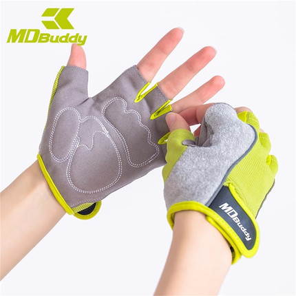 健身手套荧光绿 MDBuddy器械训练护腕防滑耐磨透气半指运动护具
