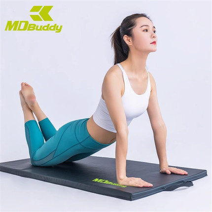 健身垫 MDBuddy摩登直板体操垫黑色折叠PVC专业训练高密度支撑