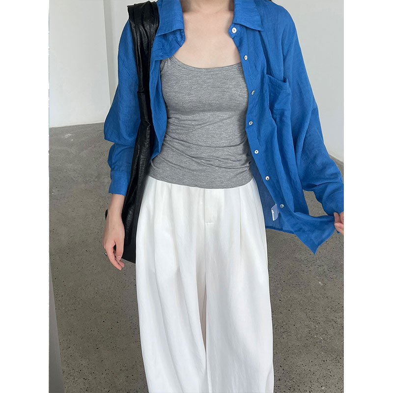 鹿西 2025韩系简约打底背心女夏季新款肩带可调节含胸垫聚拢吊带