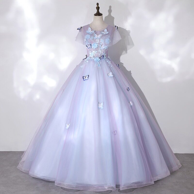 声乐艺考礼服学生彩色婚纱独唱演出服女高贵主持显瘦指挥服蓬蓬裙