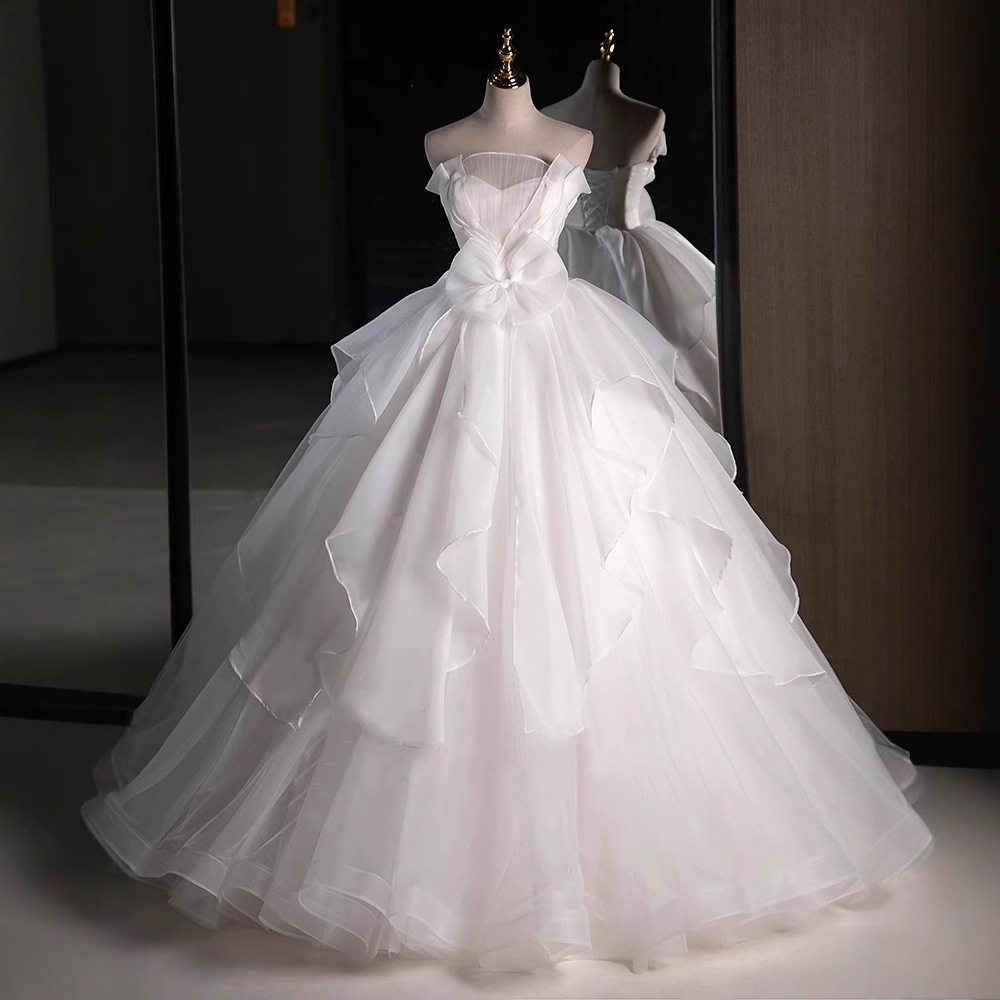 迎宾轻纱出门纱成人礼敬酒服婚礼新娘仙气高级质感晚宴会婚晚礼服
