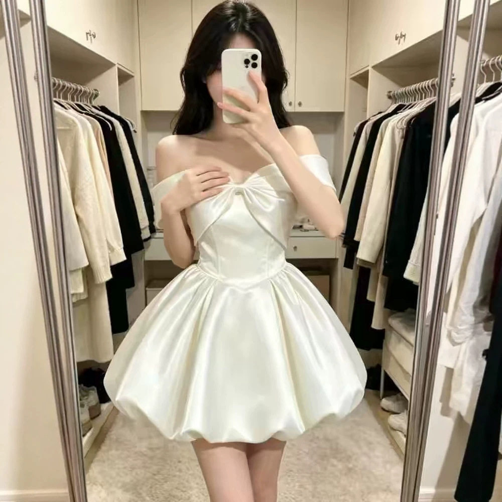 订婚晚礼服裙2026新款一字肩小礼服轻奢成人礼生日连衣裙艺考礼服
