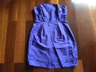 紫色双宫真丝连衣裙 外贸原单 时尚有设计感性感不露 超值 不退换