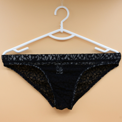 兰兰内务男士三角内裤蕾丝透明