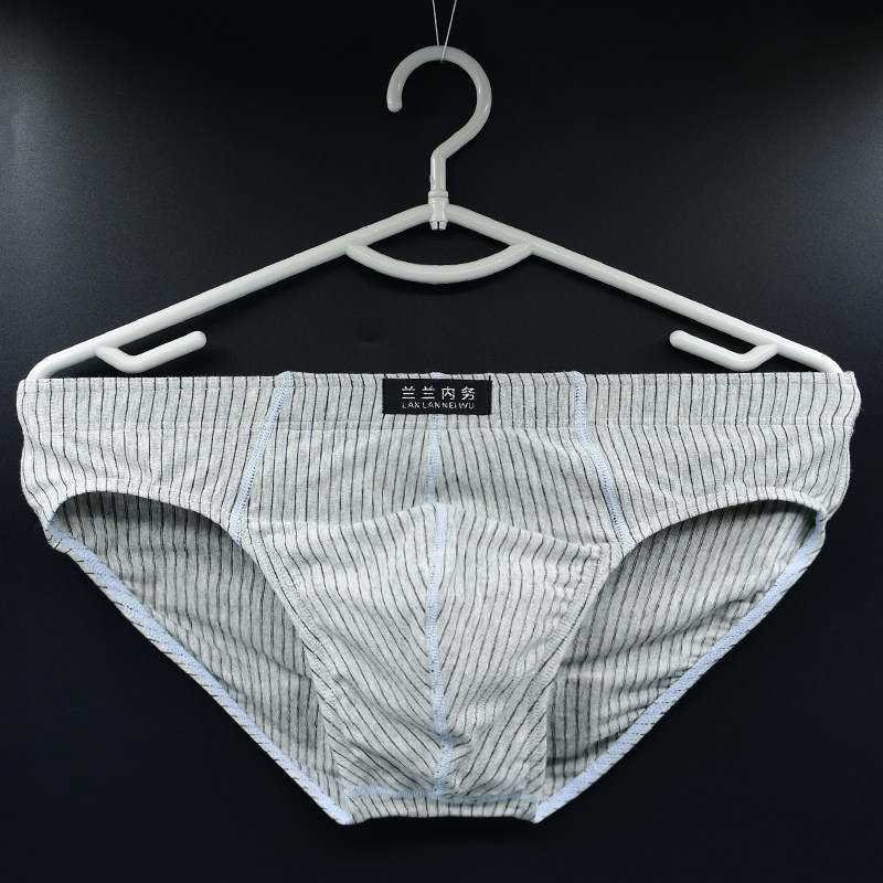 2条男士三角中腰内裤纯棉吸汗透气短裤条纹男生短裤高档男式裤头,女士内衣/男士内衣/家居服,男三角内裤,淘宝优惠券,粉丝福利购,淘宝优惠卷