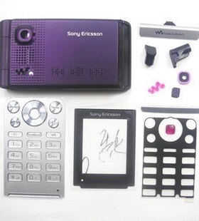 原装索尼爱立信W380c手机外壳 含键盘 镜面 小配件 紫色