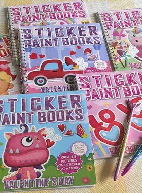 出口原单儿童益智游戏贴纸本适合sticker paint books微瑕特价