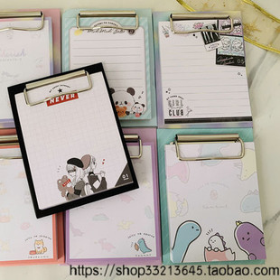 出日本原单 小夹板便条本 可爱卡通便签纸掌中宝可撕便签本新款