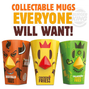 一件包邮出口原单某堡王鸡米花薯条杯卡通可爱马克杯微瑕特价清仓