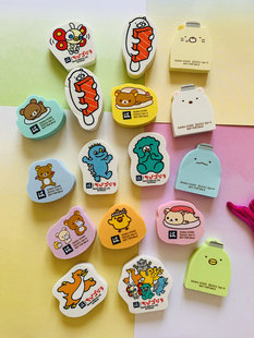 日单散件22年新款轻松*小熊角落*生物寿司郎周边卡通造型橡皮擦