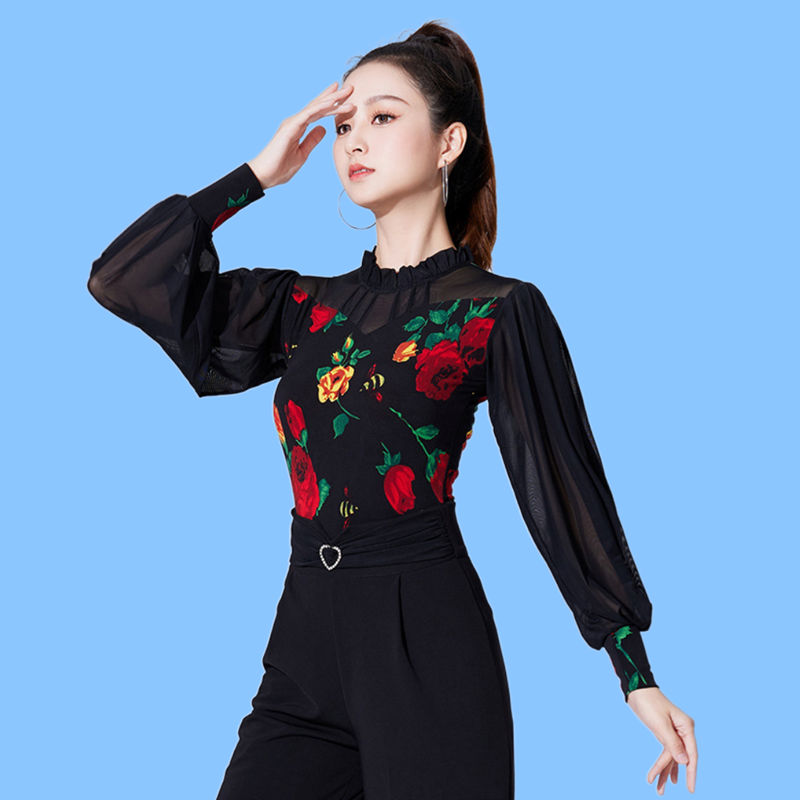 今年长袖摩登拉丁跳舞练功上衣