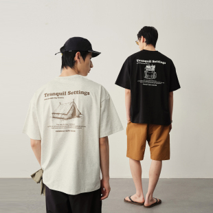 圆领半袖 Vavu户外露营后背印花短袖 T恤吸湿速干凉感情侣上衣夏季