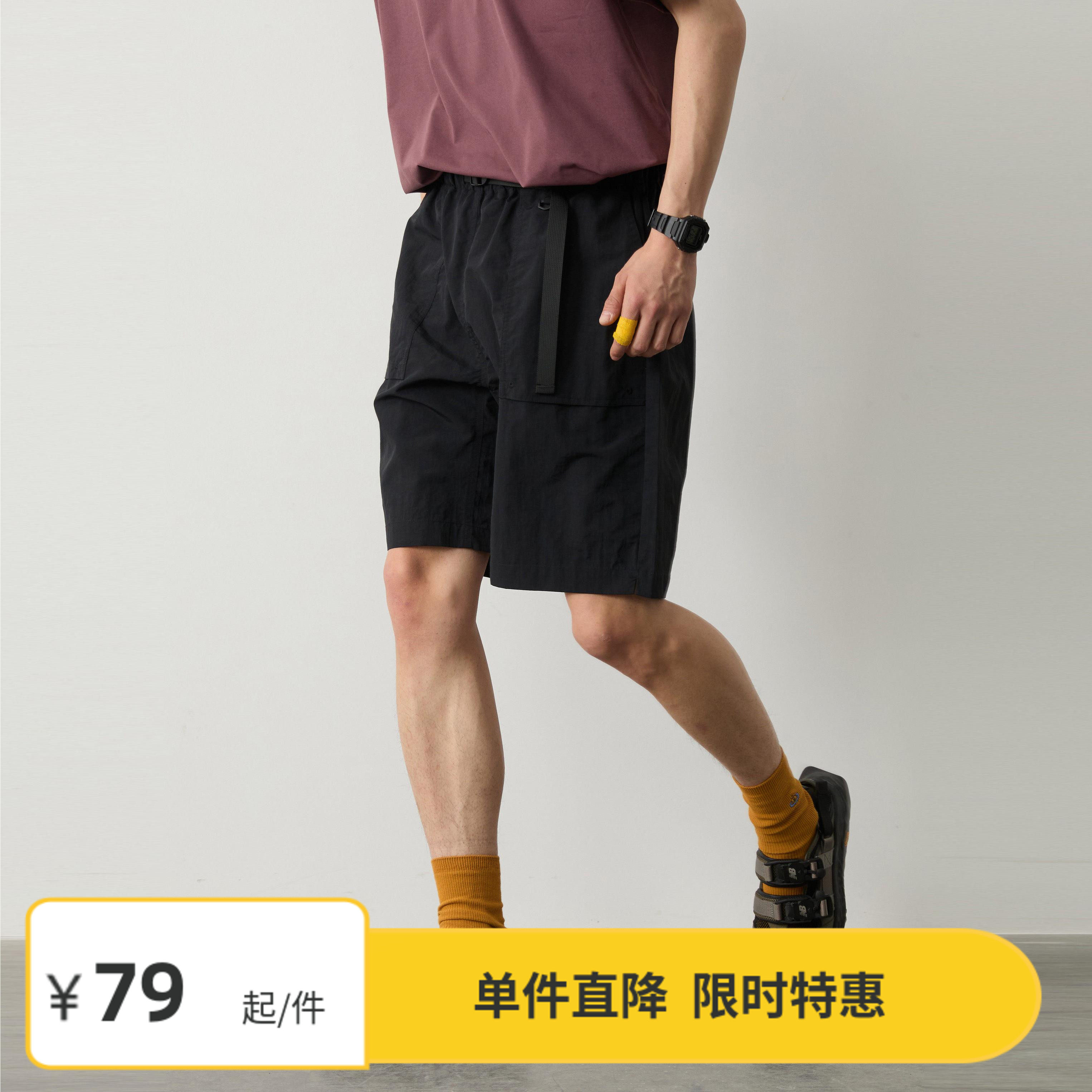 【5折特惠】Vavu透气网布口袋工装短裤复古贴袋户外机能腰部D型