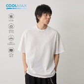 Vavu弧形切割coolmax凉感短袖 休闲基础半袖 户外纯色圆领t恤衫 夏季