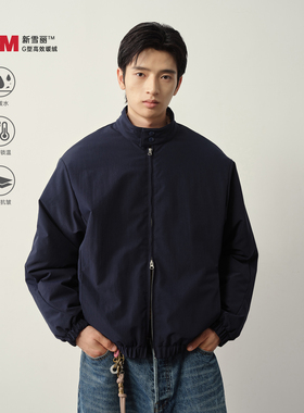Vavu3M新雪丽立领哈灵顿棉服罗纹下摆防泼水双拉链休闲夹克外套男