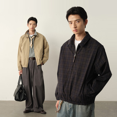 Vavu美式复古翻领双面穿夹克外套