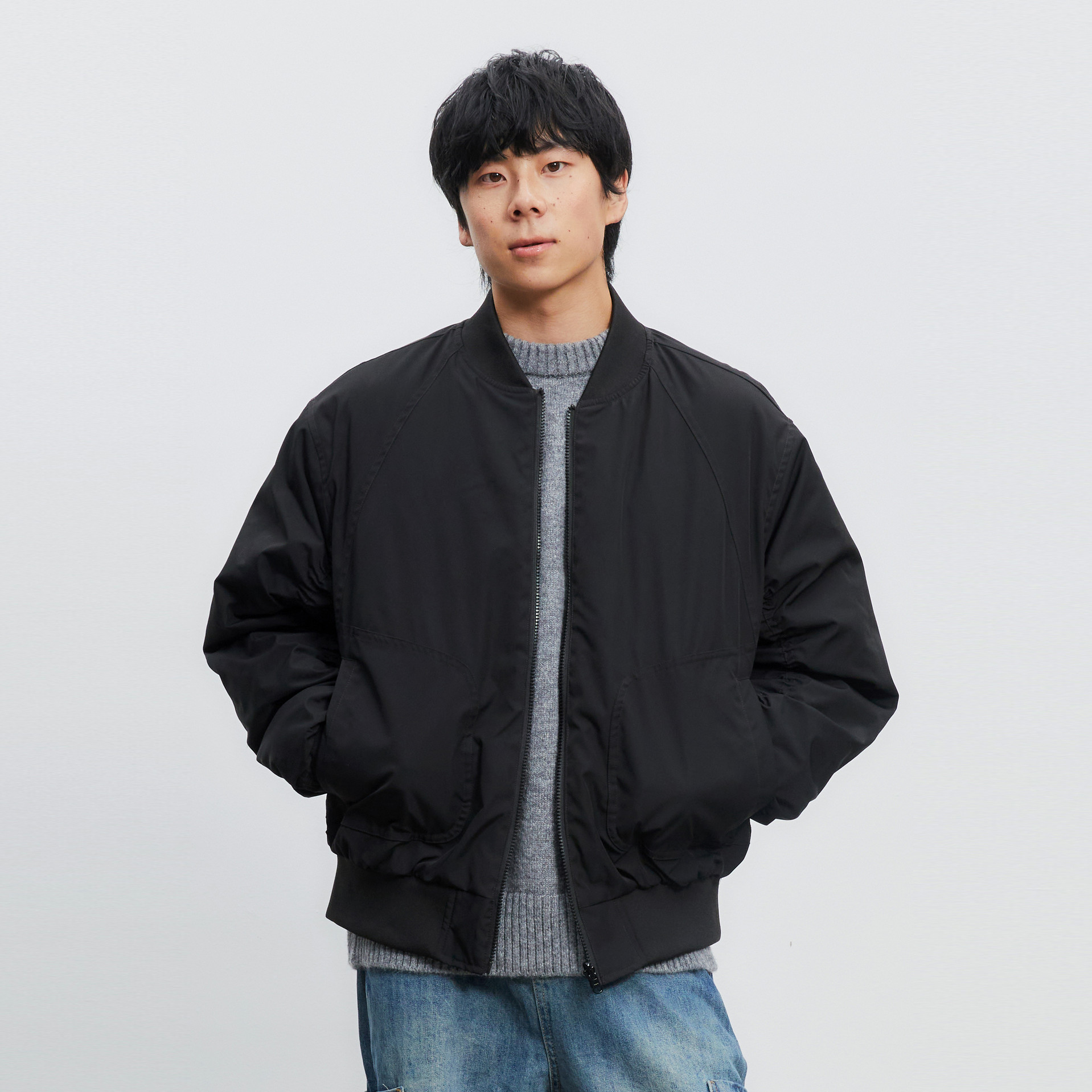 Vavu双面穿无领棉服外套