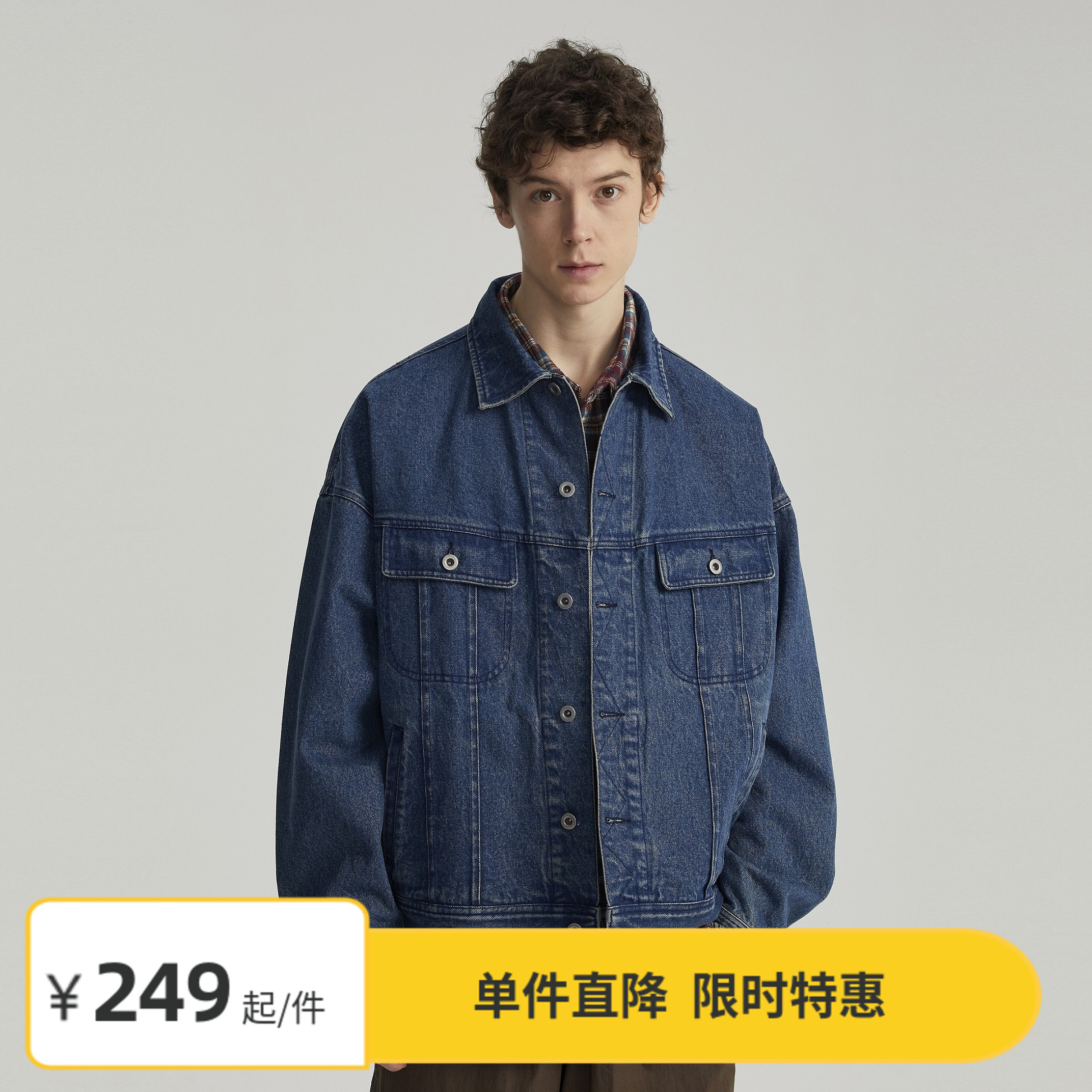 Vavues日系复古水洗短款牛仔外套