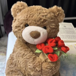 可录音说话玫瑰花小熊玩偶花束公仔情人节520礼物送女友毛绒娃娃