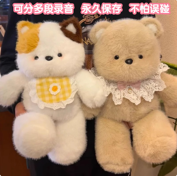 会跑录音小熊公仔抱枕礼物图片