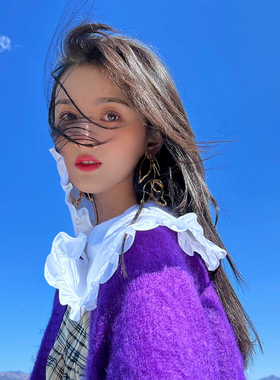 DD高保色镀真金时尚设计感3D立体花朵线条耳环 宋祖儿同款