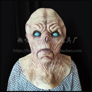 万圣节蓝眼外星人面具派对恶搞鬼屋密室装饰酒吧直播表演拍摄头套