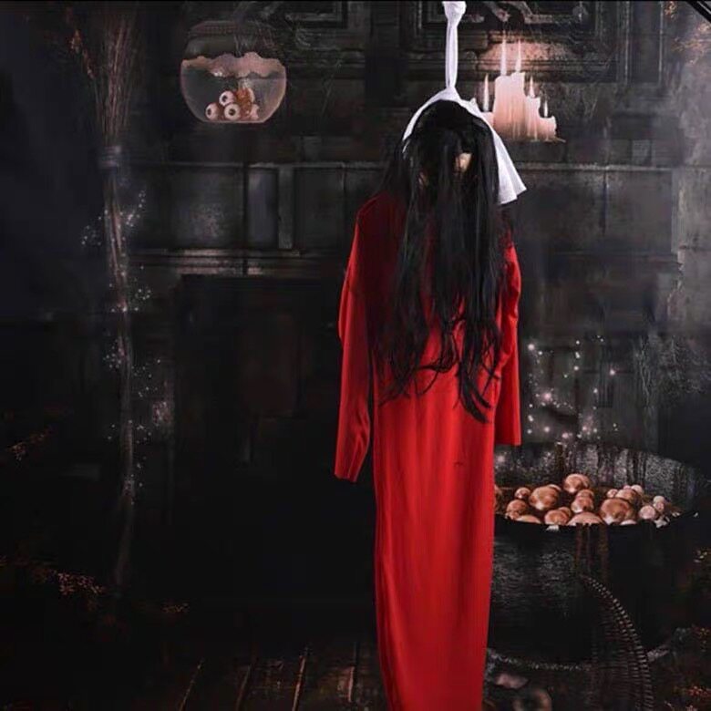 万圣节贞子吊鬼吊尸鬼屋密室逃脱酒吧恐怖男女剧本杀尸体装饰道具