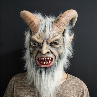 万圣节恐怖人面路西法面具 鬼屋密室剧本杀景区影视道具乳胶头套