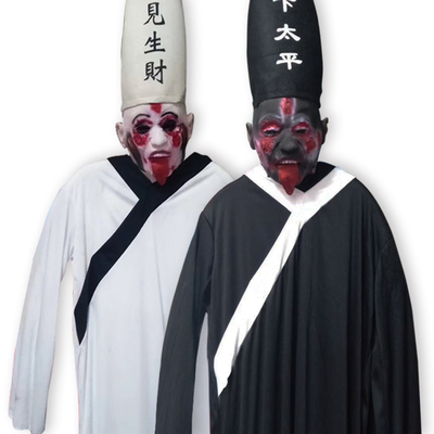 新款万圣节黑白无常吊尸道具清朝僵尸鬼屋密室逃脱酒吧KTV装饰