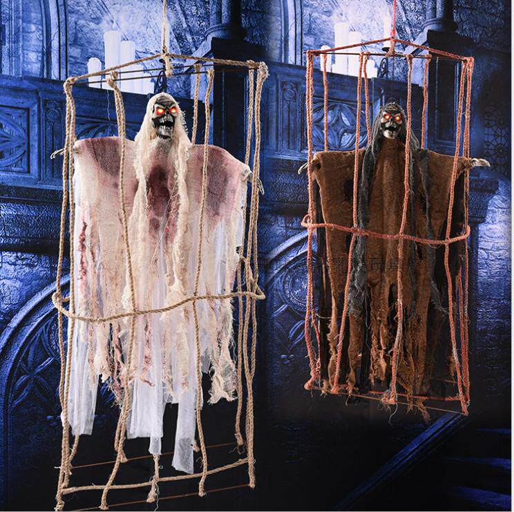 新款万圣节恐怖囚笼大吊鬼 酒吧ktv鬼屋密室逃脱布景装饰用品