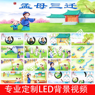 孟母三迁讲故事背景视频2504225 儿童少儿演讲朗诵视频LED背景
