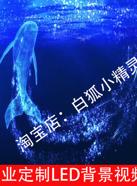 周深-星鱼(伴奏)大鱼蓝色背景视频231129LED大屏幕舞台背景视频