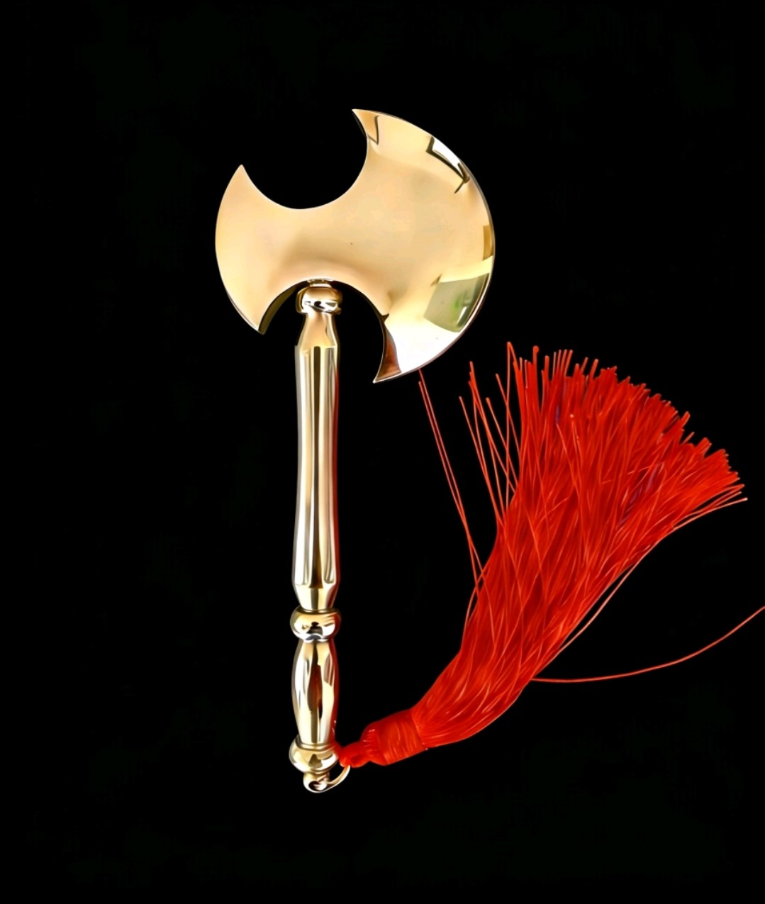 结婚婚庆坐福乔迁搬家纯黄铜实心斧子手工斧头摆件17-20厘米长