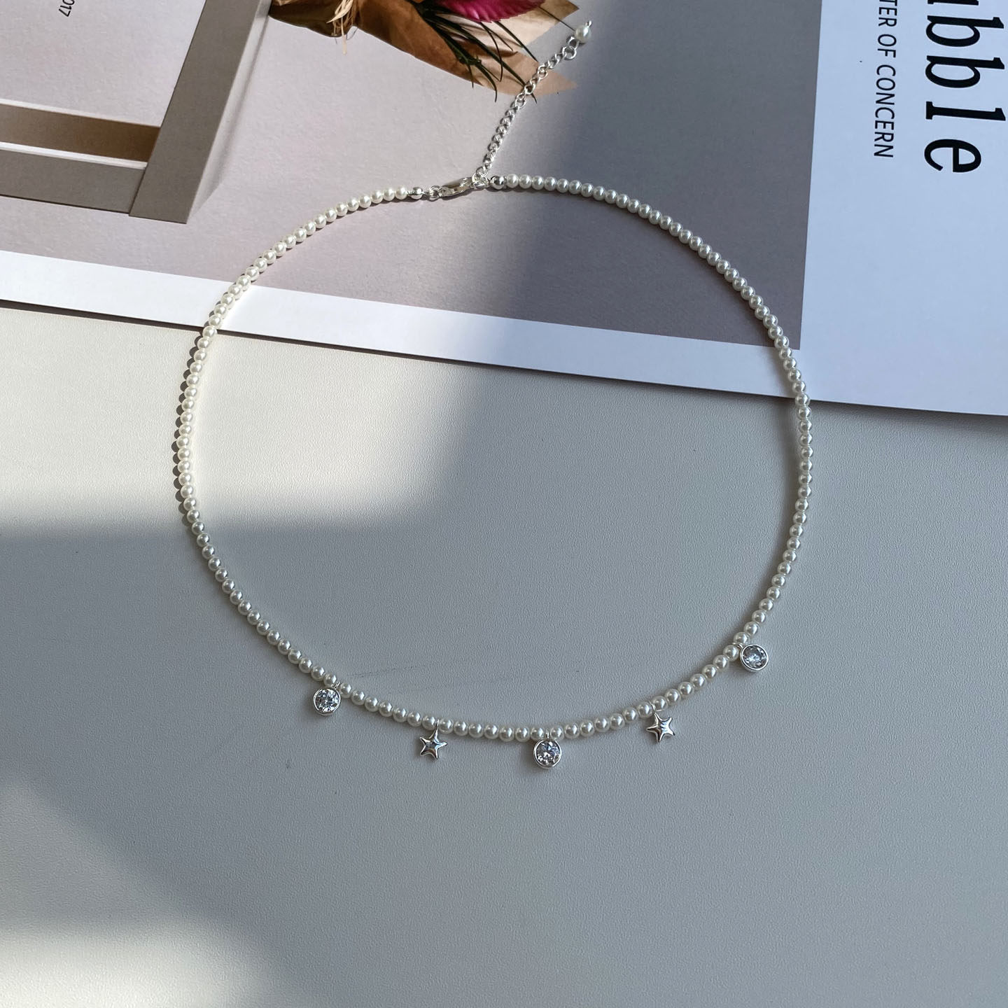 防过敏不掉色 高级感精致简约日常百搭款 星星月亮短款项链锁骨链