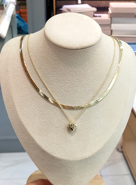 防过敏不掉色 韩国轻奢ins双层叠戴心形 YYDS 短款项链卫衣链配饰