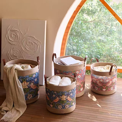 MorrisArt艺术系列手工编织印花收纳筐