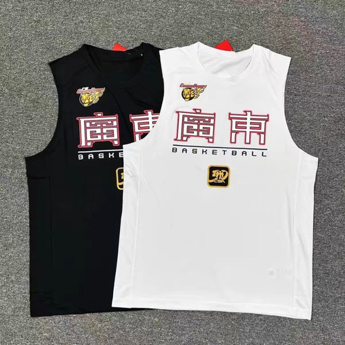 CBA24-25赛季30周年男子广东队篮球背心弹力速干训练运动无袖T恤