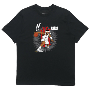 夏季男子德鲁大叔欧文运球卡通漫画T恤篮球运动休闲针织圆领短袖