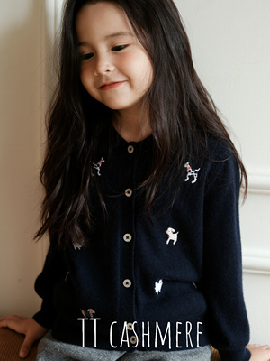 TTcashmere山羊绒儿童男童女童纯山羊绒小翻领卡通针织开衫短裤