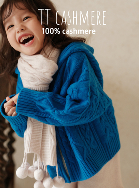 TTcashmere 山羊绒三股针织衫毛衣保暖柔软舒适女童装可爱蓝色