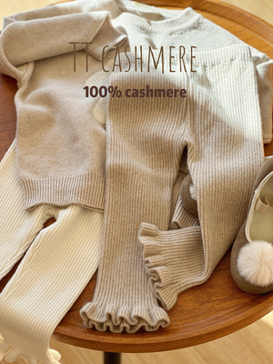 TTcashmere100山羊绒坑条羊绒裤