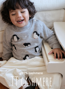 TTcashmere 山羊绒针织衫毛衣保暖柔软舒适男女童装卡通企鹅套头