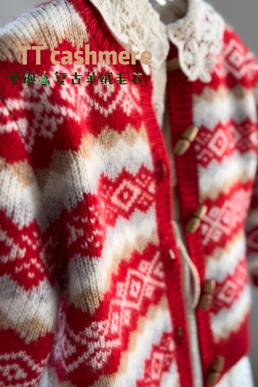 100%山羊绒羊绒，毛衣圣诞